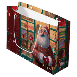 Bolsa De Regalo Grande Santa Claus frente a la tienda de juguetes Arte de