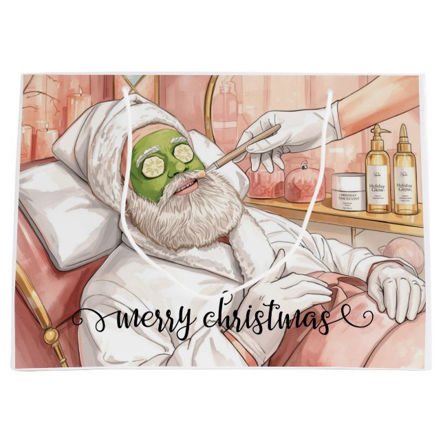 Bolsa De Regalo Grande Santa Claus Merry Christmas from Spa in California (Anverso)