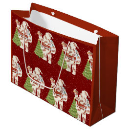 Bolsa De Regalo Grande Santa con regalos