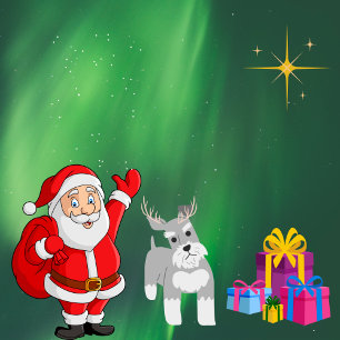 BOLSA DE REGALO GRANDE SANTA Y SCHNAUZER PERSONALIZADO NAVIDADES REGALO