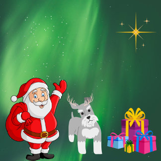 BOLSA DE REGALO GRANDE SANTA Y SCHNAUZER PERSONALIZADO NAVIDADES REGALO