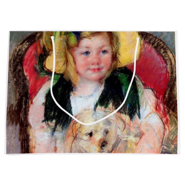 Bolsa De Regalo Grande Sara con su perro, Cassatt (Anverso)