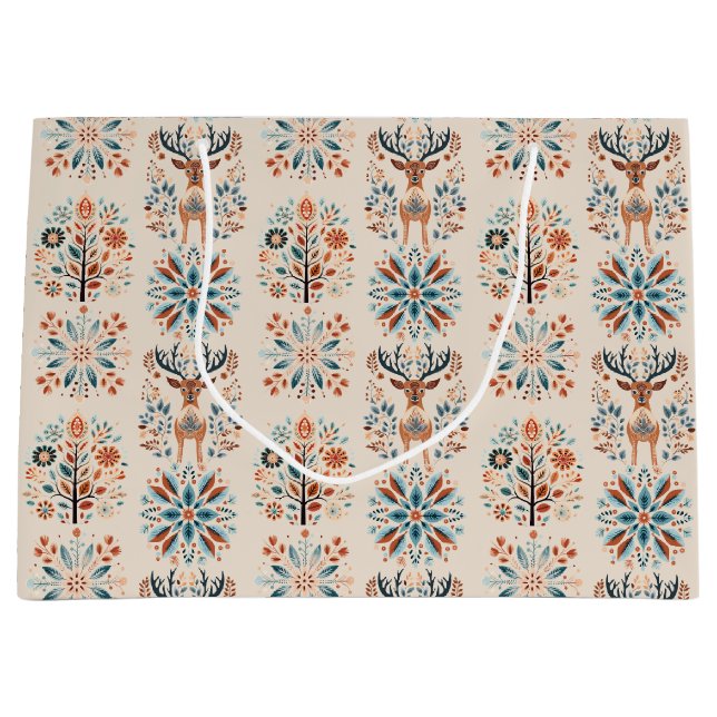 Bolsa De Regalo Grande Scandinavian Deer Holiday (Anverso)