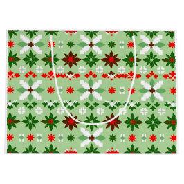 Bolsa De Regalo Grande Scandinavian Fair Isle Christmas