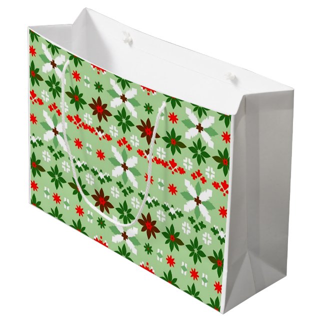 Bolsa De Regalo Grande Scandinavian Fair Isle Christmas (Angulo Anverso)