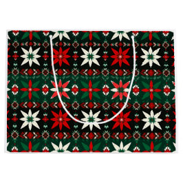 Bolsa De Regalo Grande Scandinavian Fair Isle Christmas