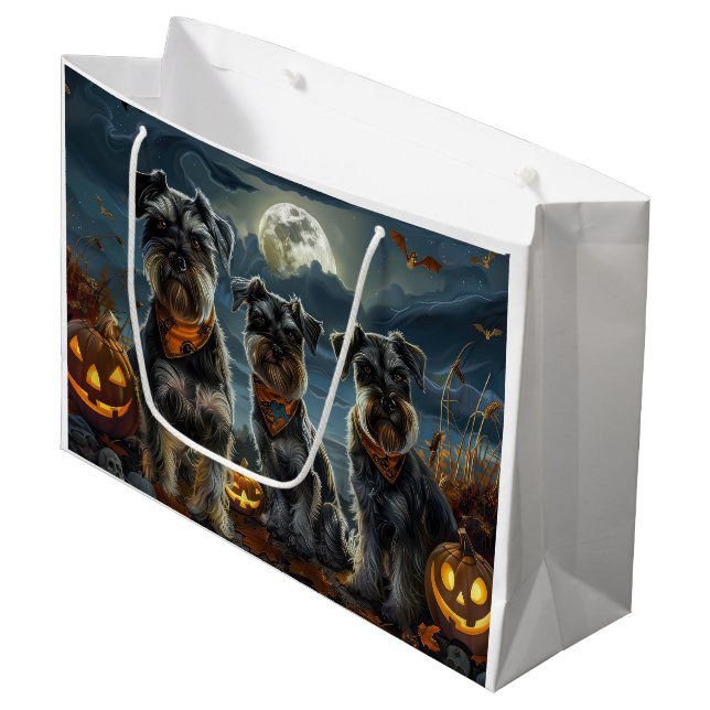 Bolsa De Regalo Grande Schnauzer Halloween Spooky (Angulo Anverso)