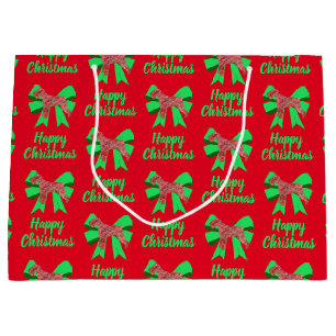 Bolsa De Regalo Grande Schnauzer Silhouette Navidades rojos Perro y Green