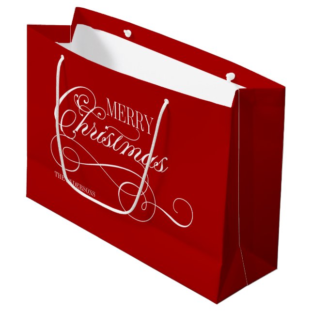 Bolsa De Regalo Grande Script Merry Christmas (Angulo Anverso)