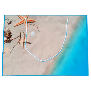 Bolsa De Regalo Grande Seashell tropical de las estrellas de mar de la