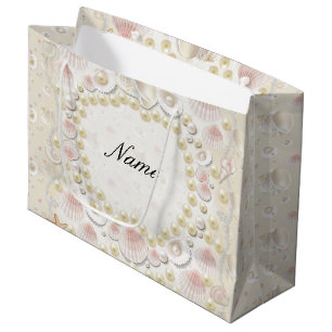 Bolsa De Regalo Grande Seashells y perlas personalizados