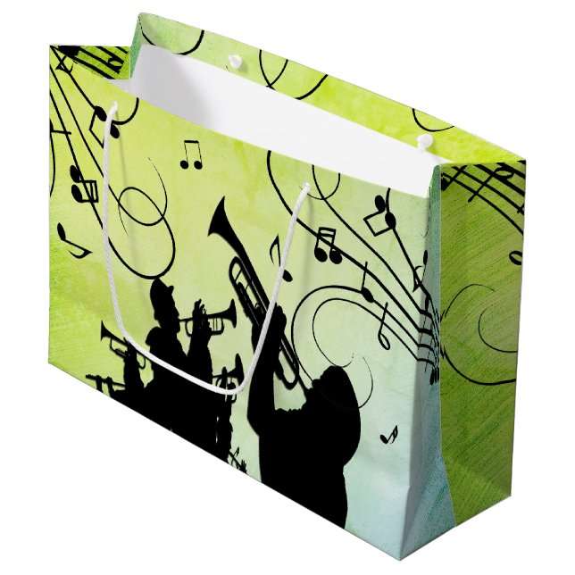 Bolsa De Regalo Grande Sección Trump Música Jazz Verde (Angulo Anverso)