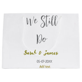 Bolsa De Regalo Grande Seguimos haciendo boda aniversario simple oro gris
