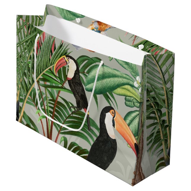 Bolsa De Regalo Grande Selva tropical acuática y aves turcas (Angulo Anverso)