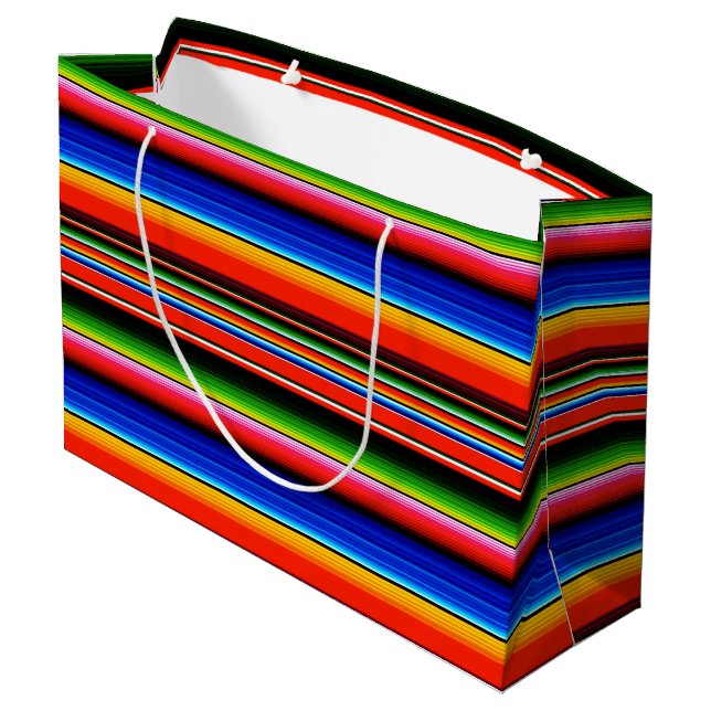 Bolsa De Regalo Grande Serape Mexicano de Fiesta (Angulo reverso)