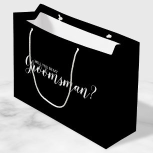Bolsa De Regalo Grande ¿Serás Mi Groomsman? Propuesta moderna