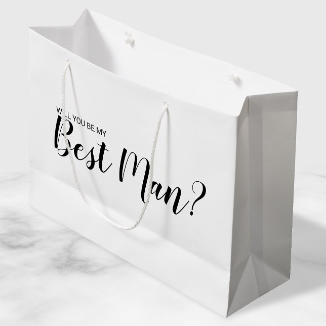 Bolsa De Regalo Grande ¿Serás Mi Mejor Hombre? Propuesta moderna (Subido por el creador)