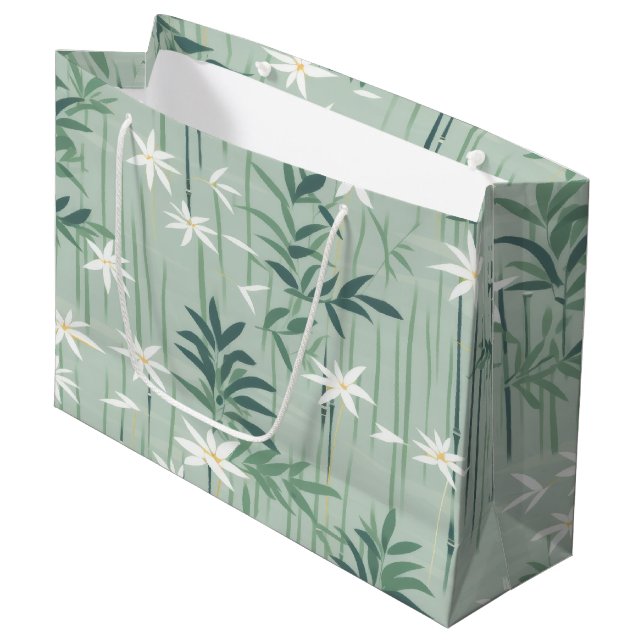 Bolsa De Regalo Grande Serena Flor de Bambú Asiática  (4) (Angulo Anverso)