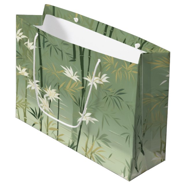 Bolsa De Regalo Grande Serena Flor de Bambú Asiática (6) (Angulo Anverso)