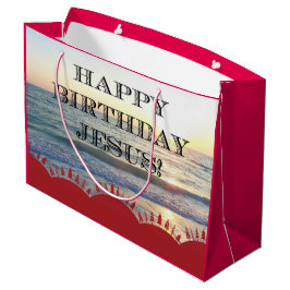 Bolsa De Regalo Grande Serene Sunset Over Ocean Happy Birday Jesus
