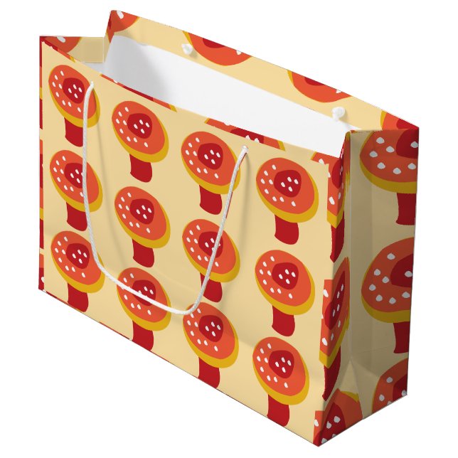 Bolsa De Regalo Grande Seta de hongo rojo amarillo  (Angulo Anverso)