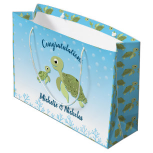 Bolsa De Regalo Grande Sexo neutro en Baby Shower de la tortuga marina