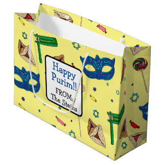 Bolsa De Regalo Grande Shaloch Manot - Amarillo personalizado