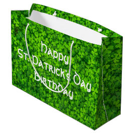Bolsa De Regalo Grande Shamrock Clover deja el cumpleaños de San Patricio