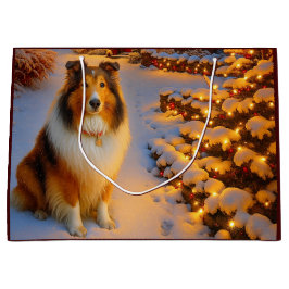 Bolsa De Regalo Grande Shetland Sheepdog Holiday