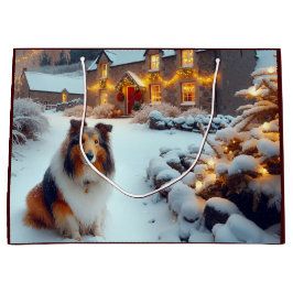 Bolsa De Regalo Grande Shetland Sheepdog Holiday