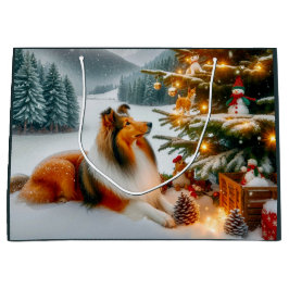 Bolsa De Regalo Grande  Shetland Sheepdog Holiday