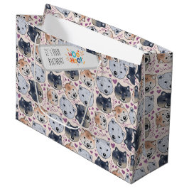 Bolsa De Regalo Grande Shiba Inu cabeza de Personalizado de mano