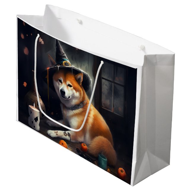 Bolsa De Regalo Grande Shiba Inu Calabazas Halloween Da Miedo (Angulo Anverso)