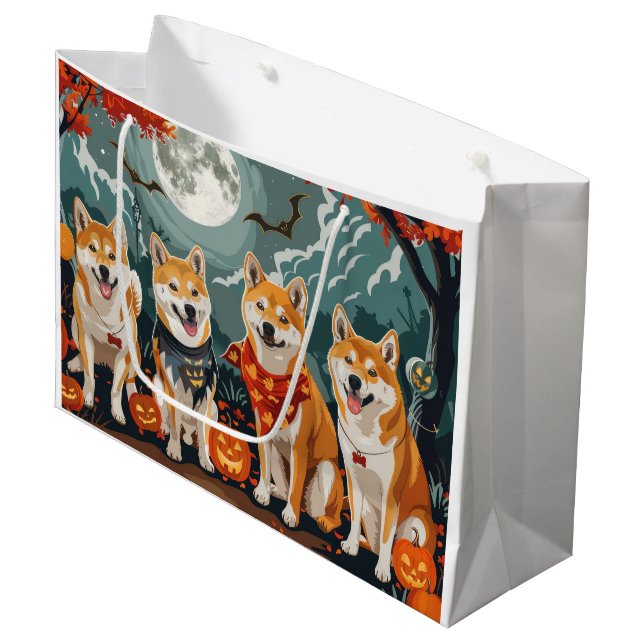 Bolsa De Regalo Grande Shiba Inu Halloween Spooky (Angulo Anverso)