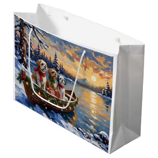 Bolsa De Regalo Grande Shih Tzu Christmas Boat Holiday (Angulo Anverso)