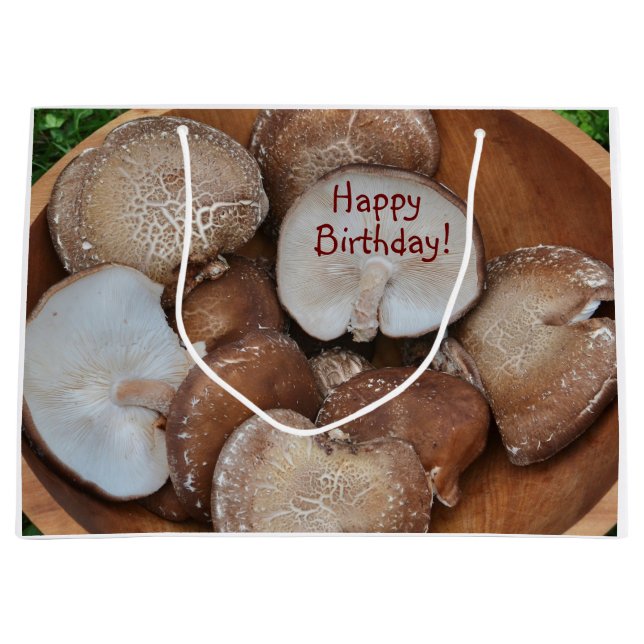 Bolsa De Regalo Grande Shiitake Mushroom Cumpleaños (Anverso)