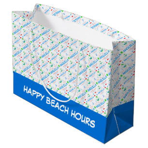 Bolsa De Regalo Grande Shoal Bay, Anguila Color Patrón De Texto E Imágene