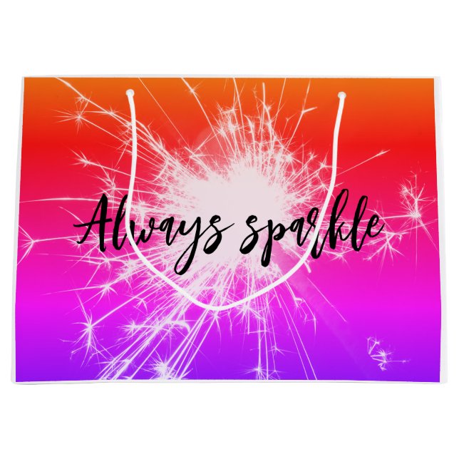 Bolsa De Regalo Grande Siempre Sparkong Motivational Pink, Purple naranja (Anverso)