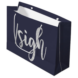 Bolsa De Regalo Grande /sigh Tipografía Humor de juego adolescente de L