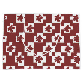 Bolsa De Regalo Grande Silhueta de flores em padrão.