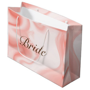 Bolsa De Regalo Grande Sillas de mármol rosa-dorado suave, Text Bride
