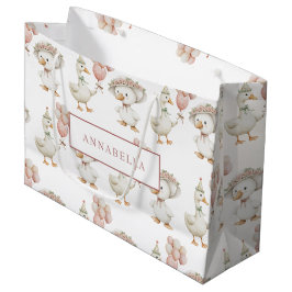 Bolsa De Regalo Grande Silly Goose Flower Garden champiñón Primer cumplea