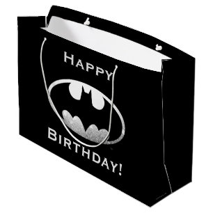 Bolsa De Regalo Grande Símbolo de Batman Logo Granulado