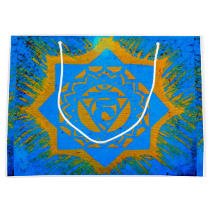 Bolsa De Regalo Grande símbolo de oro en azul tántrico