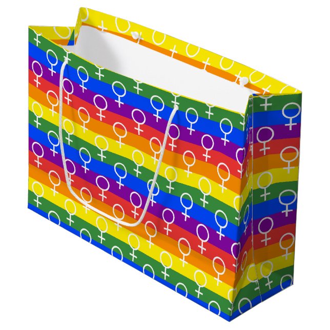 Bolsa De Regalo Grande Símbolo femenino patrón arco iris (Angulo Anverso)
