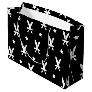 Bolsa De Regalo Grande Símbolo zodiacal de Piscis y patrón de estrellas