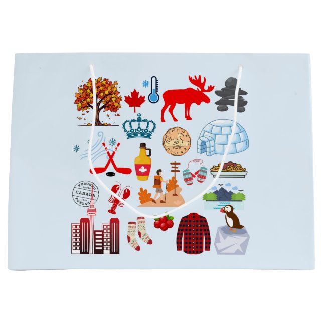 Bolsa De Regalo Grande Símbolos de Canadá (Anverso)