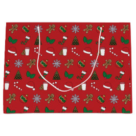 Bolsa De Regalo Grande Símbolos de vacaciones elegantes y elegantes