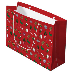 Bolsa De Regalo Grande Símbolos de vacaciones elegantes y elegantes