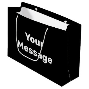 Bolsa De Regalo Grande Simple en blanco y negro la plantilla de texto del